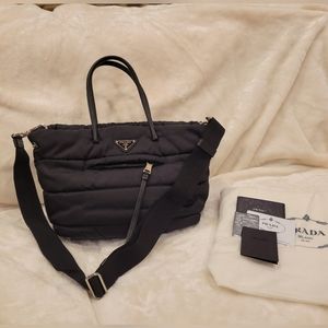 Prada Tessuto Bomber Nylon Crossbody Tote Bag
